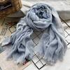 New Cotton-blend Scarf for Summer Scarf Jacquard Lace Short Beard Long Scarf Sun Shawl