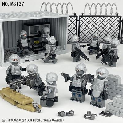 Railway Strain Force M8137 Children Assemble Small Particle Building Block Toys Military Minifigures