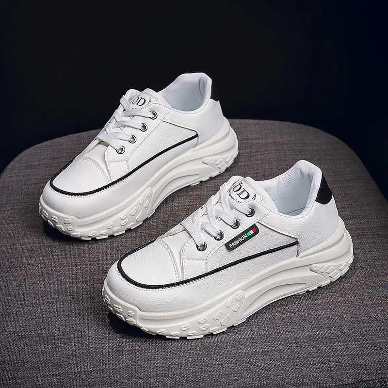 Plataform Demi-season Shoes Boots Women White Moccasin Retro Boots Sneakers Sports New Top Luxury Wide Foot Temis