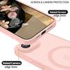 Coque pour iPhone 17e, avec Anneau Magnétique et Protection Caméra - Rose - 2 Verres Trempés