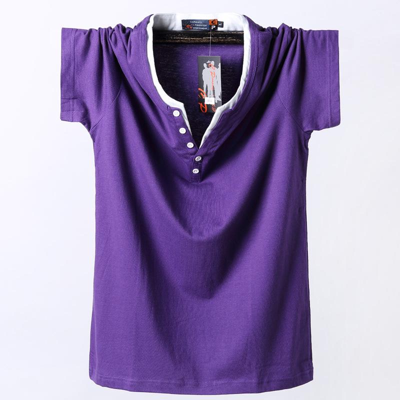 Men's 8XL Trendy V-Neck Short-Sleeve T-Shirt, Korean Style
