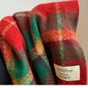 Women's High-End Red Plaid Shawl Winter Scarf - Imitation Cashmere Neck Warmer