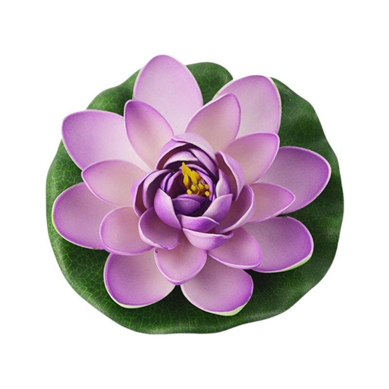 Artificial Floating Lotuses Flowers Ornament Artificial Flower Floating Foam Lotuses for Event and Home Decors фиолетовый