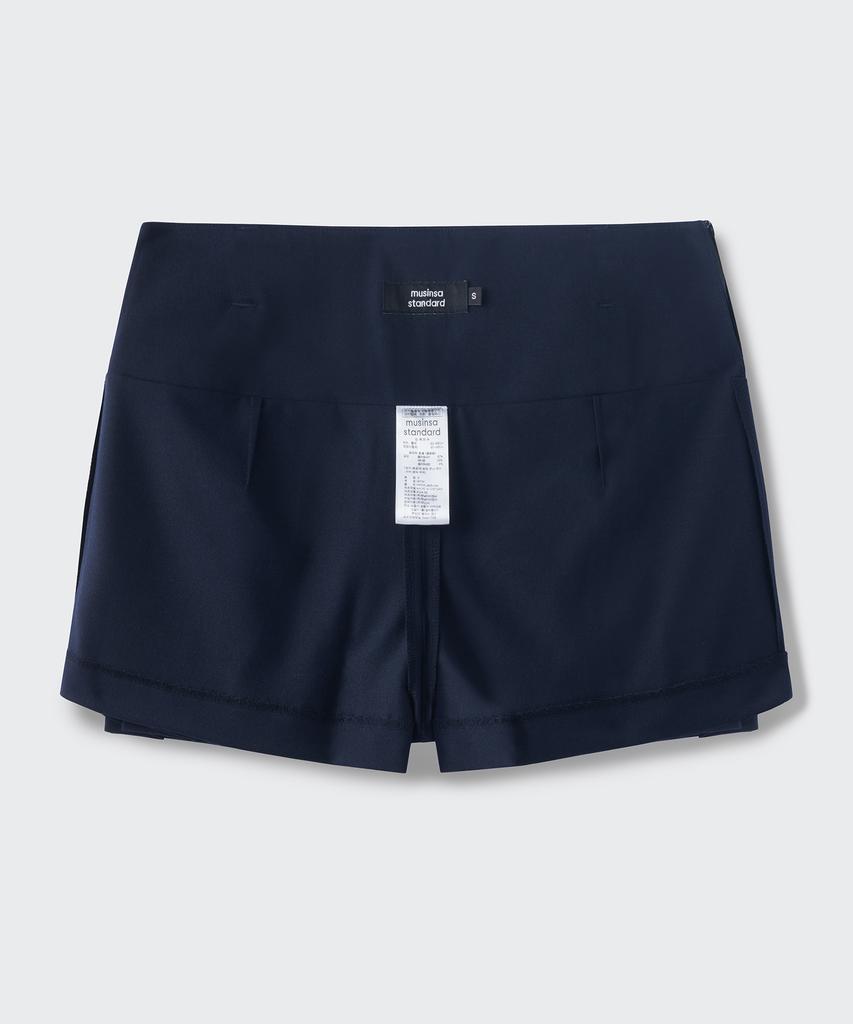 Musinsa Standard Woman Women'S Low-Rise Pleated Mini Scotts [Navy]