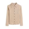 Women's Elegant Cashmere Knit Polo Cardigan - Slimming Autumn/Winter Base Layer