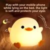 Veilleuse LED Canard mignon Animaux de dessin animé Lampe en silicone pour enfants Capteur tactile Minuterie USB Rechargeable pour cadeaux d'anniversaire