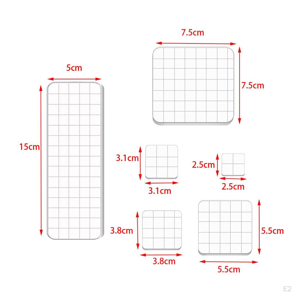 6Pcs Stamp Blocks DIY Ornament Universal with Grid Lines Durable Set Tool for Crafts