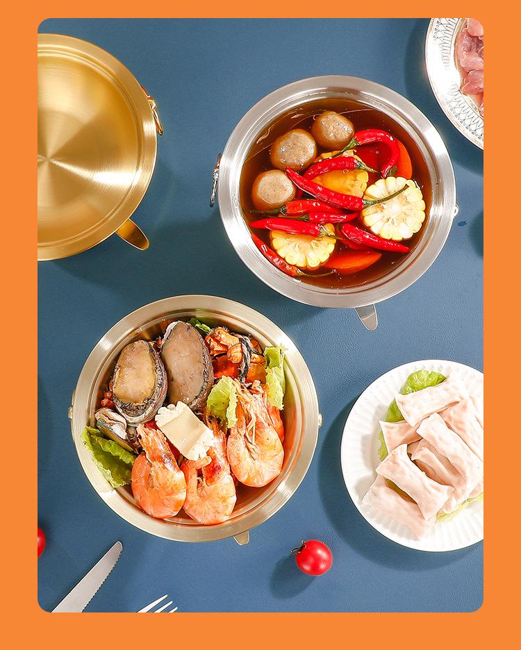 304 Stainless Steel Single-Serving Hot Pot for Shabu Shabu