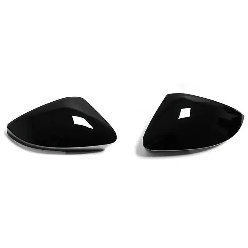 For Skoda Octavia Mk3 2014-2017 For VW T-ROC 2017- Glossy Black Rearview Side Mirror Cover Wing Caps Exterior Housing Trim