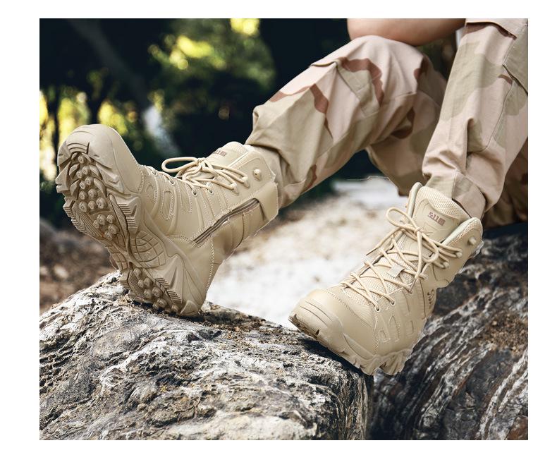 Mid-High Tactical Desert Hiking Boots - Men's Size 47