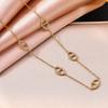 18K Gold Diamond-Studded Pig Nose Jewelry Set: Luxury Bracelet, Necklace & Earrings