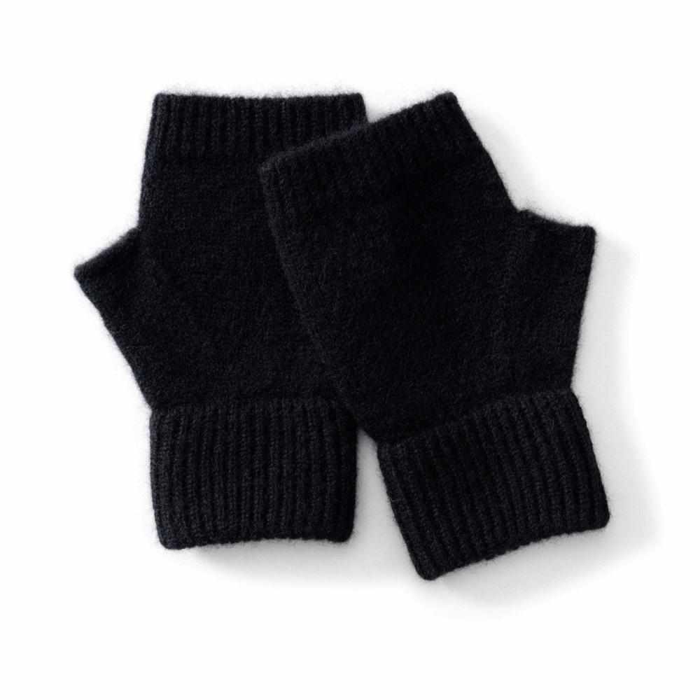 Solid Color Wool Knitted Gloves Cozy Fingerless Gloves Winter Season Women's Wear