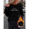 Winter new printed women's round neck sweatshirt, European and American casual style versatile long sleeved top