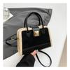 Fashion Lock Portable Small Square Bag Winter New Fashionable Shoulder Bag Simple Commuter Messenger Bag