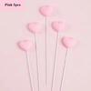 5pcs Birthday 3D Red Heart Cake Toppers Pink Heart Love Cake Decor Happy Birthday Anniversary Wedding Cupcake DIY Decoration