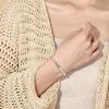 Pearl-Infused Elegant Half-Bangle Half-Chain Bracelet for Women - Light Luxury Design Gift