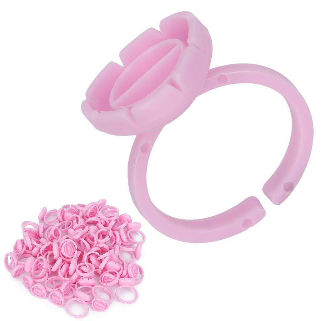 100pcs Lash Glue Holder Ring Cup Eyelash Extensions Quick Blossom Cup Lash Organizer Tool