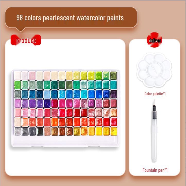 Pearlescent Dunhuang Gold Watercolor Set: 60 Colors for Painting & Nail Art