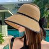 Big brim straw woven sunscreen hat fashionable empty top beach sun hat summer seaside travel versatile straw hat