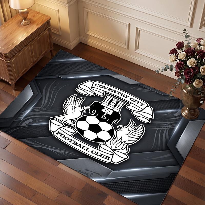 Tappeto in Velluto di Cristallo con Stampa del Coventry City Football, Comodo Assorbente d'Acqua Antiscivolo Tappeto per Pavimenti Interni