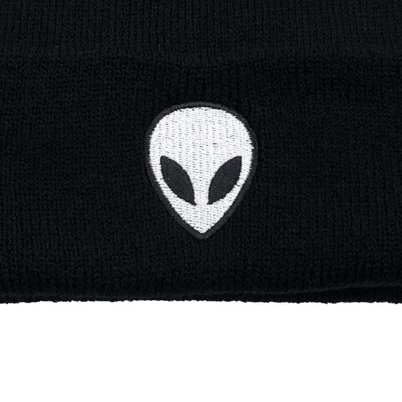 European and American New Alien Skull Embroidered Wool Knitted Hat Men's and Women's Autumn and Winter Thermal Hat Cold Hat