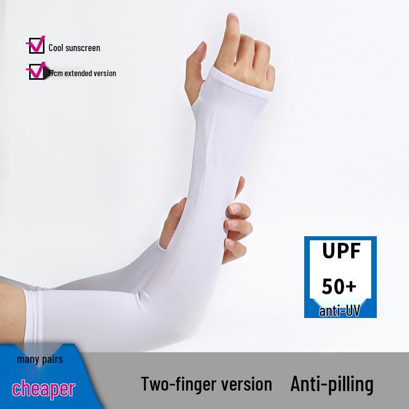 Custom UV Protection Ice Silk Arm Sleeves for Men & Women – Long, Solid Color, Summer Outdoor Wear
