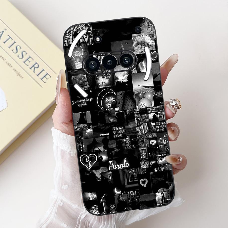 For Nothing Phone 3A Case A059 Cover Fashion Flower Soft Silicone Black Shockproof Cover On Nothing Phone3A 3 A 3APro A059P Capa