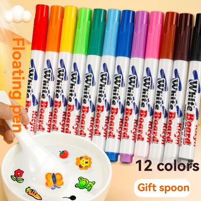 Water Floating Pen Magical Ink Pens With Spoon Floating Color Water Painting Floating Chalk Art Graffiti Drawing Set For Kids