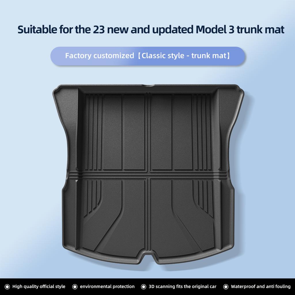LUCKEASY for Tesla Model 3 Highland 2024 Car Floor Mats TPE 3D Foot Pad Waterproof All Weather Car Accessories Black