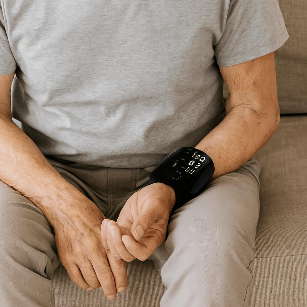 Smart Touch Digitalt Håndleddsblodtrykksapparat LCD-skjerm Sfigmomanometer Helseovervåking