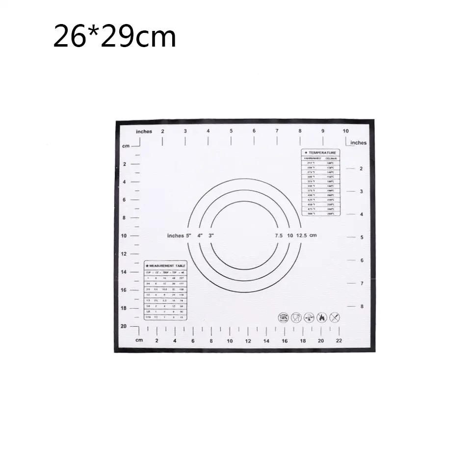 Various Size Silicone Kneading Pad Non-Stick Surface Rolling Dough Mat with Scale Kitchen Cooking Pastry Sheet Oven Liner Bakeware