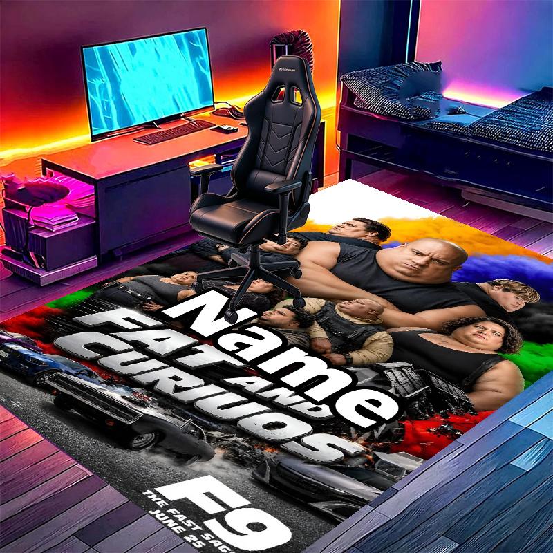 Custom Name Personalized Fast & Furious Print Carpet, Versatile Home Decor Rug, for Playroom, Apartment, Balcony, Entryway, Hallway Gift