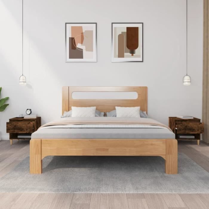VidaXL Tables de chevet 2 pcs Chêne fumé 50x46x50 cm Bois d’ingénierie 819543
