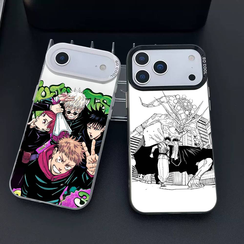 J-jujutsu kaisen  phone case for iPhone 17 17Air 16 15 14 13 12 11 Pro Max Plus Colorful Silver