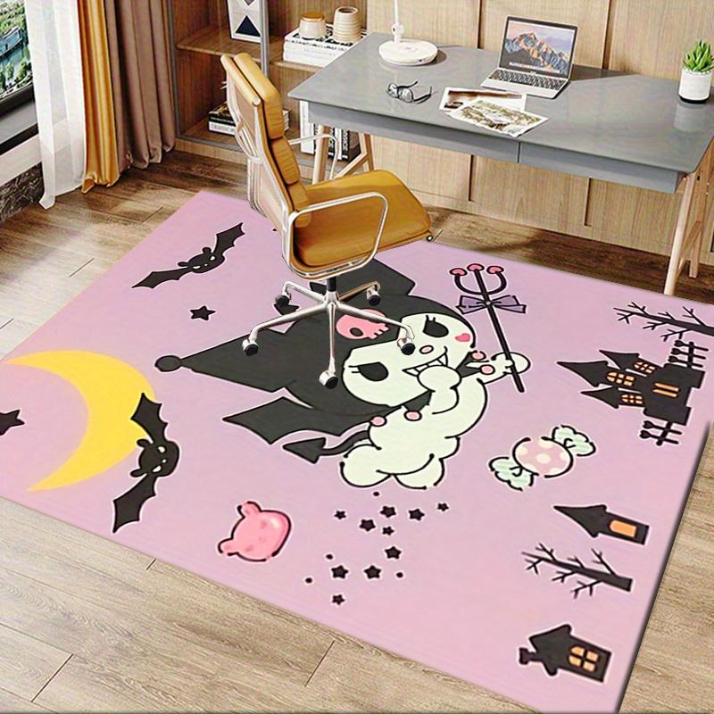 Office Rug Halloween, Kuromi Anti-Slip Rug, Machine Washable for Living Room, Bedroom, Office, Multiple Sizes, Bedroom Mat, Decorative Mat, Durable Ma