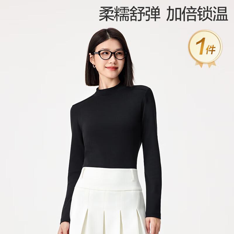 PurCotton Women s Wind-Soft Cotton Mock Neck T-Shirt M
