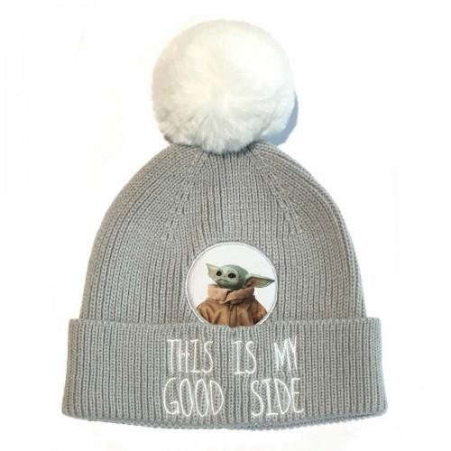 Star Wars The Mandalorian Unisex Adult This Is My Good Side Pom Pom Beanie