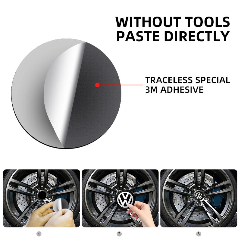 2026 Heiß Für VOLKSWAGEN VW 4 Stück 56mm Aluminium Emblem Auto Radnabendeckel Aufkleber Für VW GTI Polo Golf Passat Tiguan Arteon