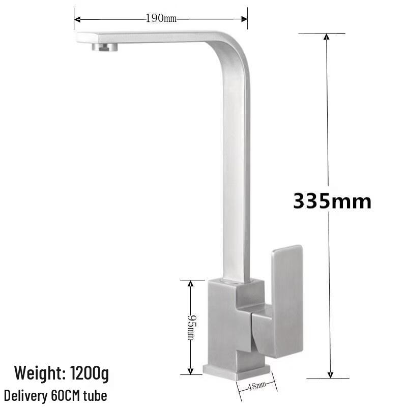 OEING Brushed Stainless Steel Wall-Mounted L-Spout Faucet