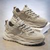 All Black Dirt-resistant Sports Shoes Casual Trendy Shoes Round Head Lace-up Running Shoes Running Dad Shoes