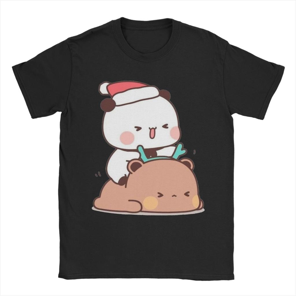 Męskie koszulki Bubu i Dudu Wesołych Świąt Bawełniana odzież Nowość Krótki rękaw Okrągły dekolt T-shirty Pomysł na prezent T-shirt