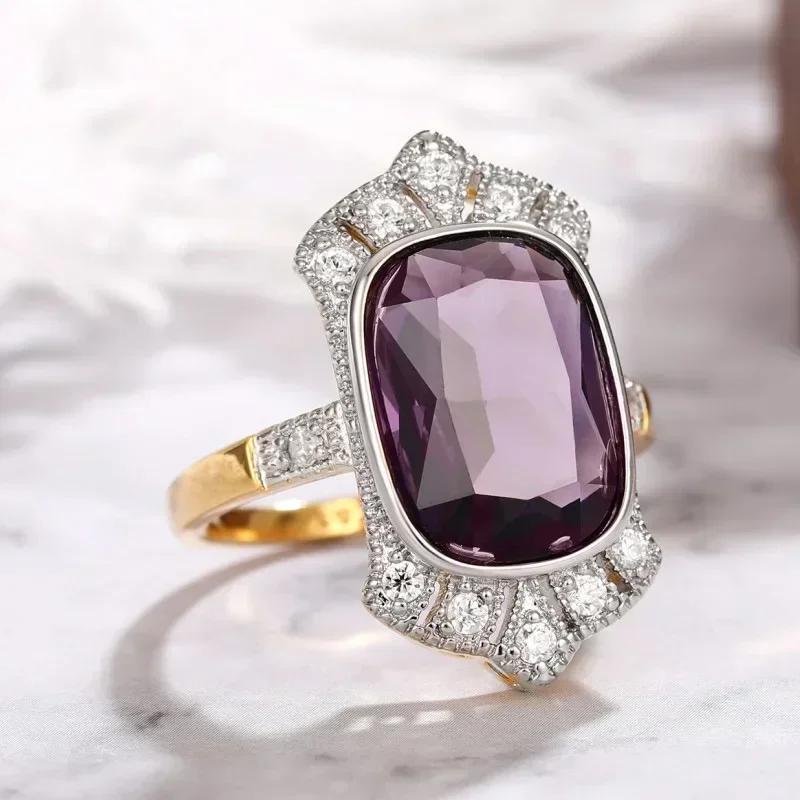 

Gorgeous Sparkling Crystal Zircon Design Ring for Women, Exquisite and High-end Accessories Women s Temperament Jewelry 6