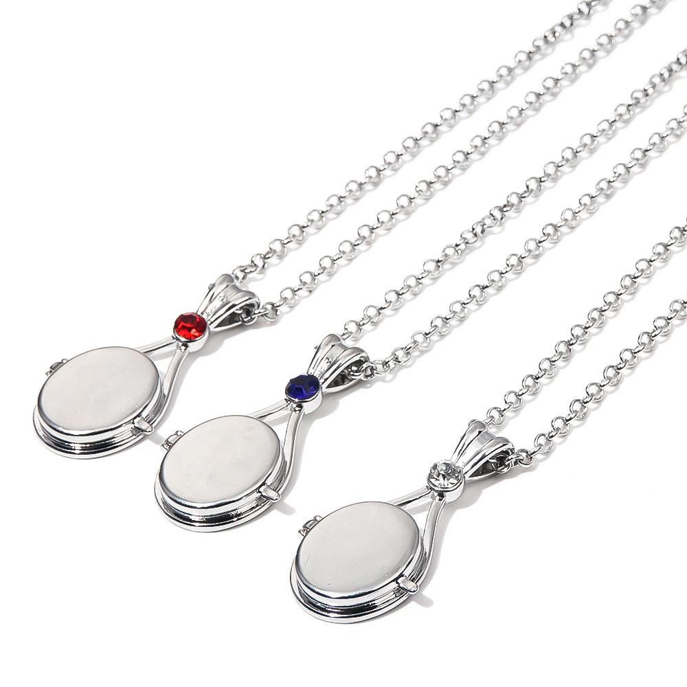 Footprints In H2o The Sand Simulated Diamond Gemstone Oval Pendant Necklace
