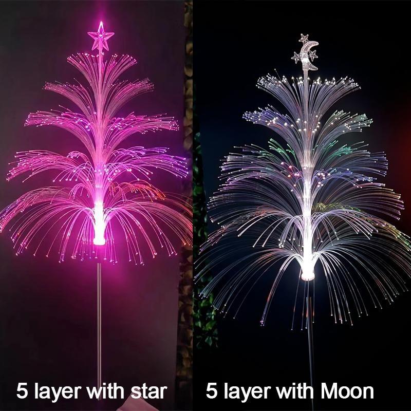 7-Color Solar Lawn Light 5-Layer Christmas Tree Lights LED Courtyard Landscape Lights Waterproof Street Decorative Lights