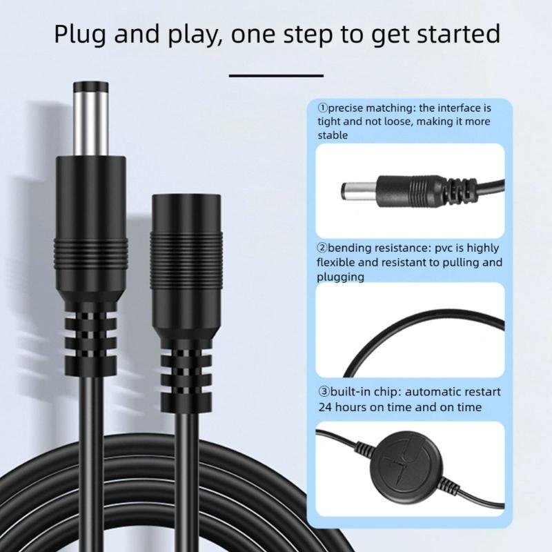 Easy Install PVC Router Rebooter Cable Intelligent Reset Cable for Various Modems Routers Automatic 72Hour Power Cycling
