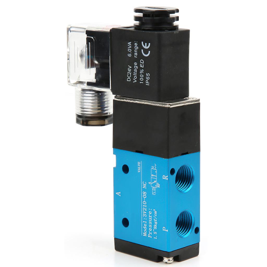 3V210 08 2 Position 5 Way Solenoid Valve PT1 4in 1.2MPa 170Psi Solenoid Valve IP65(DC24V)