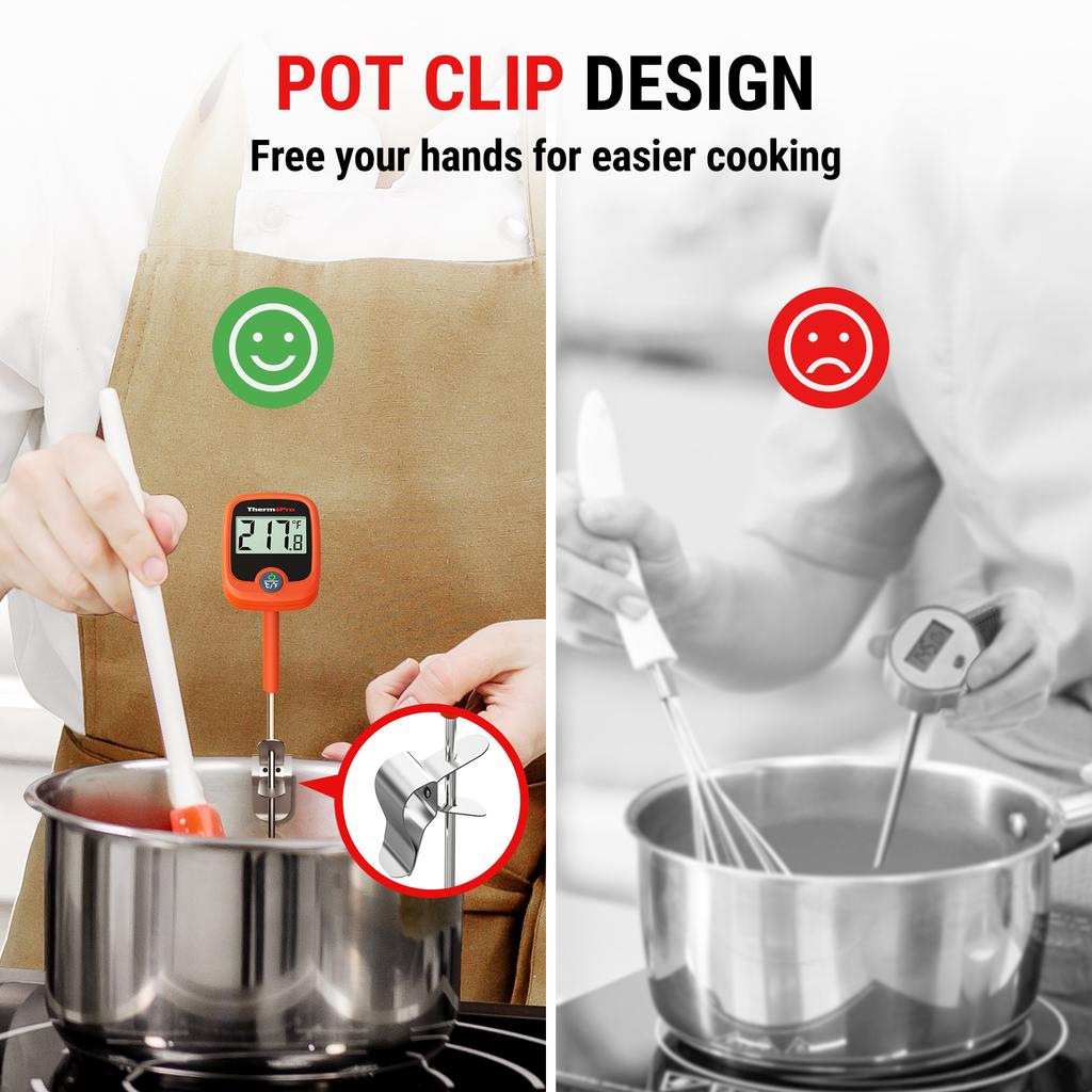 TP509 Instant Reading Digital Backlight Waterproof Kitchen Thermometer for Candy Deep Frying Cooking