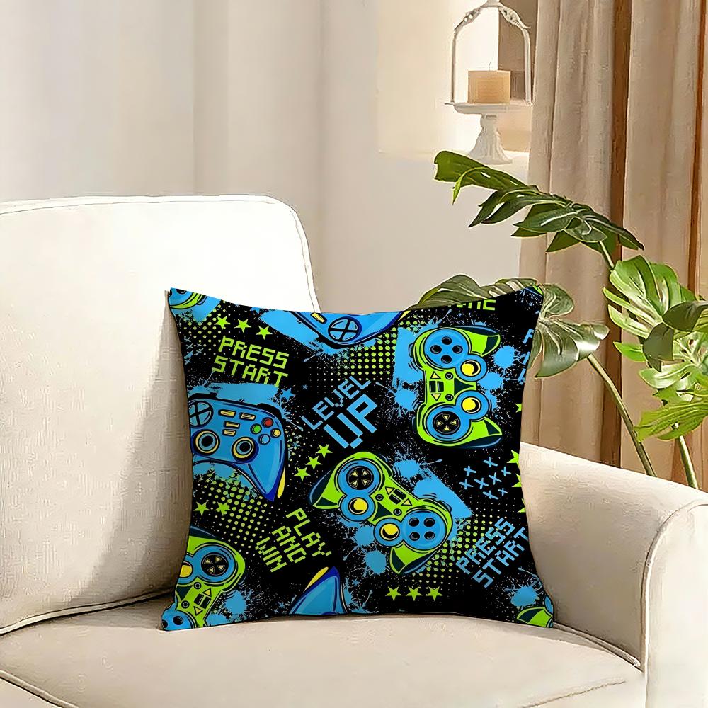 Game Handle Cushion Cover Reversible Plush Pillow Cover Soft Fluffy Home Decor for Sofa Bedroom