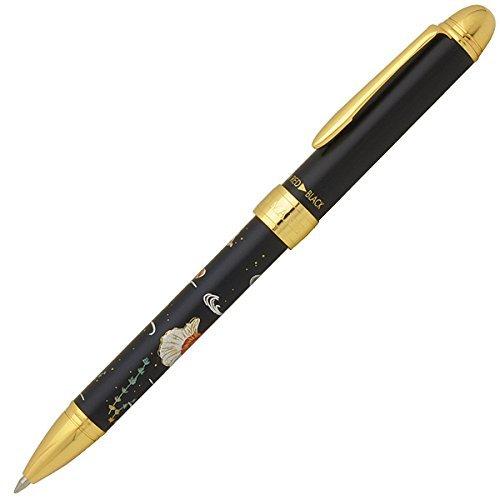 Elegant Maki-e Goldfish Design (2-Color Ballpoint Pen + Mechanical Pencil) Black 16-0353-220