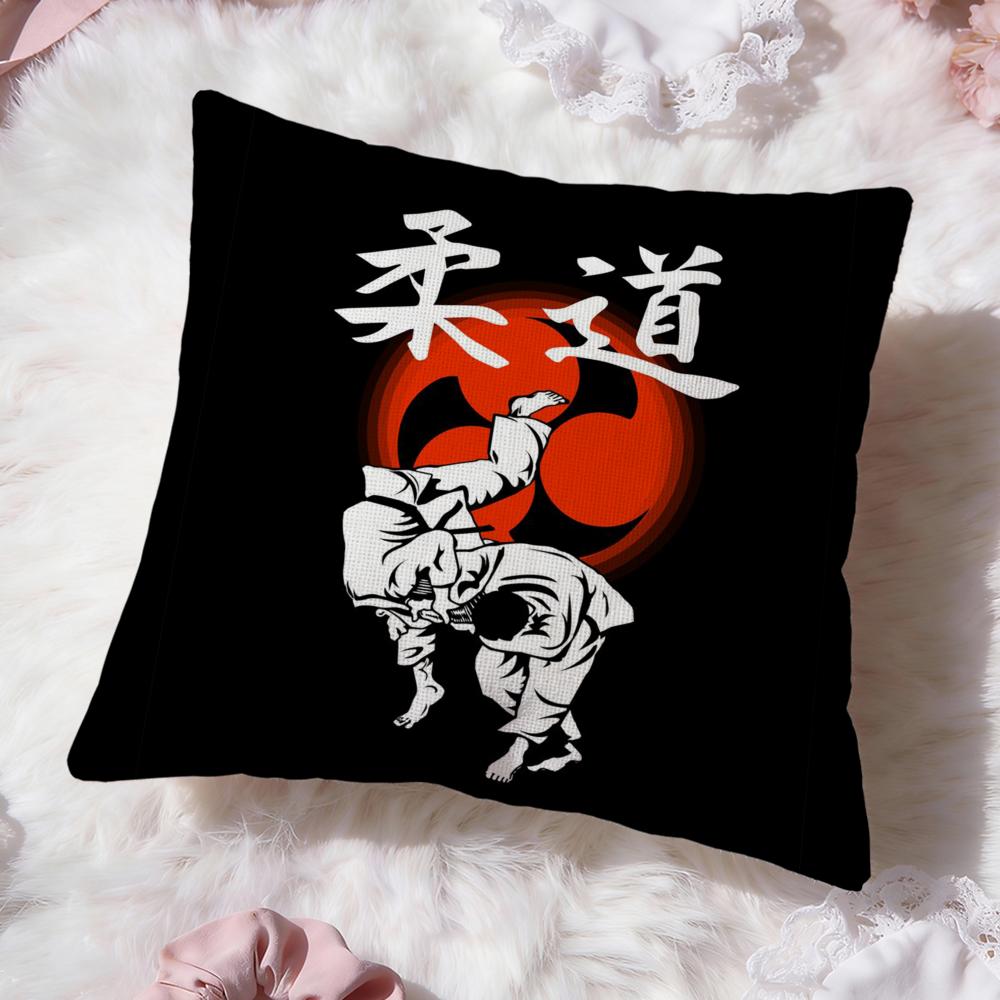 Sports Judo Martial Arts Cushion Cover Premium Comfort Reversible Pillow Cove -Two in One Design for Any Room & Car Interior